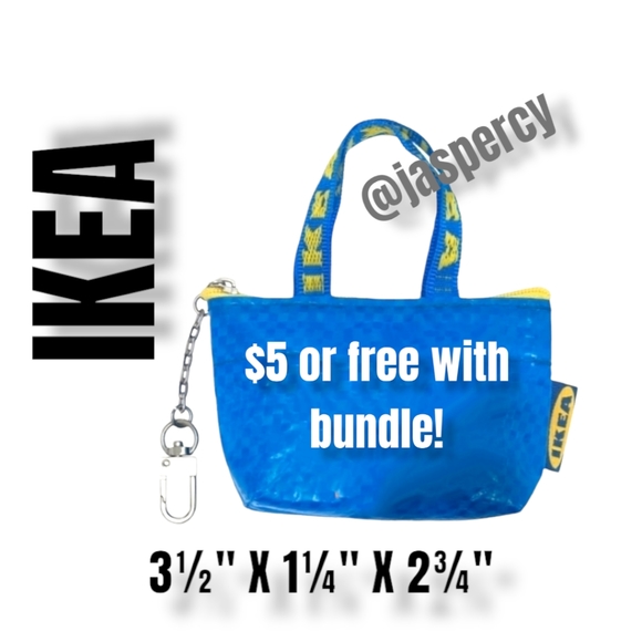 IKEA Handbags - Free w/ Bundle Coin Purse key chain air buds holder small blue 3½"X 2¾"